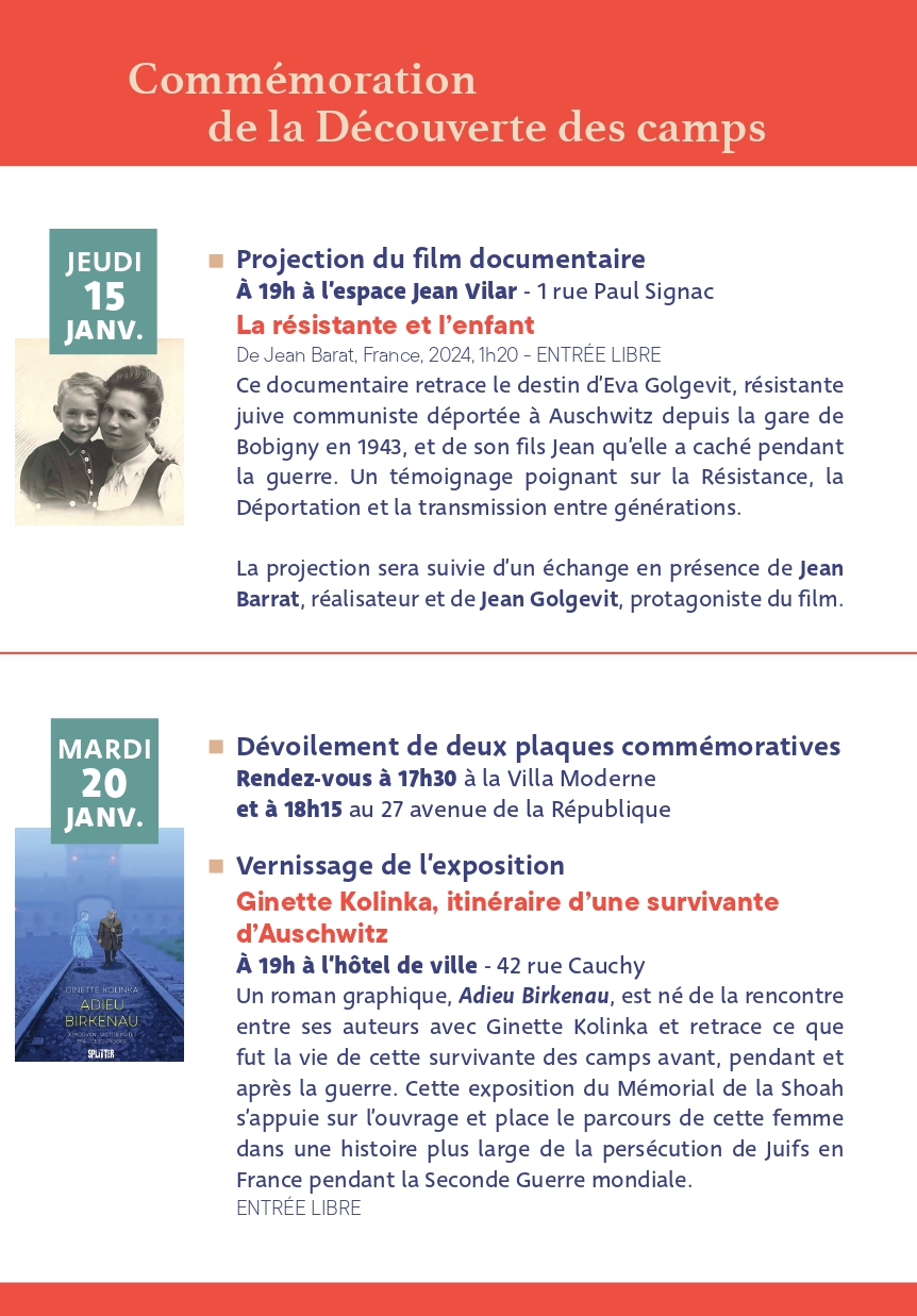 Programme de l'exposition Ginette Kolinka